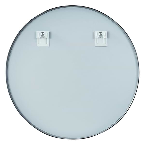 Olinda Brushed Black 32" Framed Round Mirror