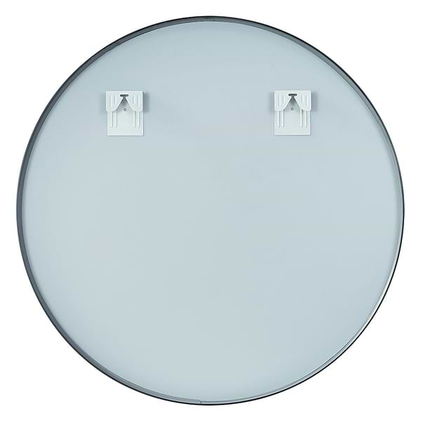 Olinda Brushed Black 35.4" Framed Round Mirror