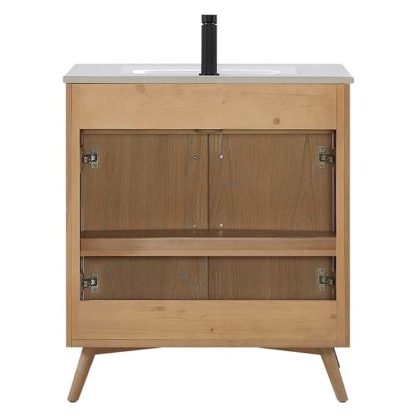 Adelle Blonde Oak 30" Single Vanity with White Ceramic Top