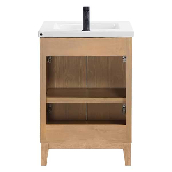 Gess Blonde Oak 24" Single Vanity with White Ceramic Basin Top
