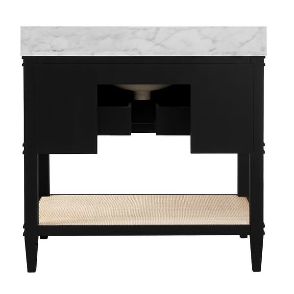 Sade Black 36" Single Vanity with Carrara Marble Top
