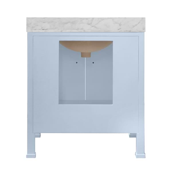 Kasey Sky Blue 30" Single Vanity with Carrara Marble Top