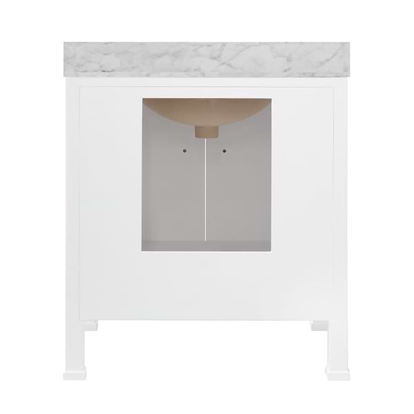 Kasey White 30" Single Vanity with Carrara Marble Top