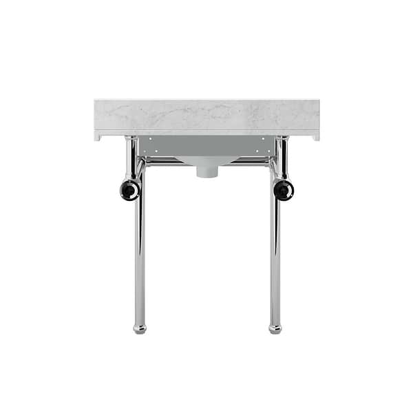Pierce Polished Chrome 30" Single Console with Oval Sink and Carrara Marble Top