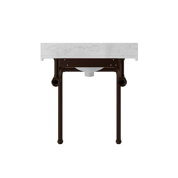 Pierce Oil Rubbed Bronze 30" Single Console with Oval Sink and Carrara Marble Top