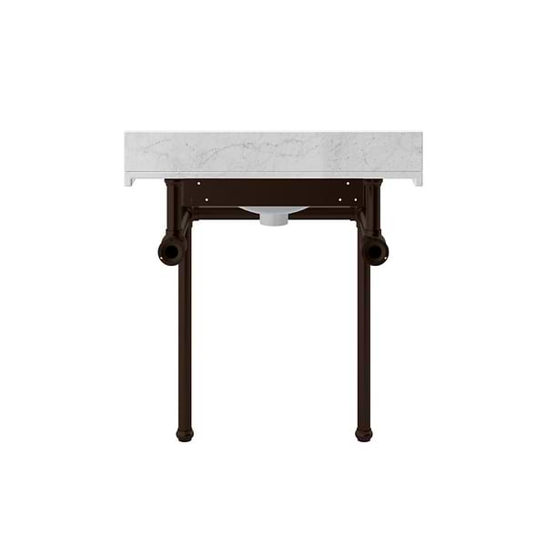 Pierce Oil Rubbed Bronze 30" Single Console with Rectangle Sink and Carrara Marble Top