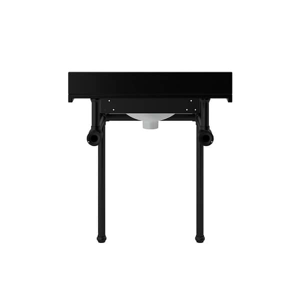 Pierce Matte Black 30" Single Console with Oval Sink and Black Granite Top