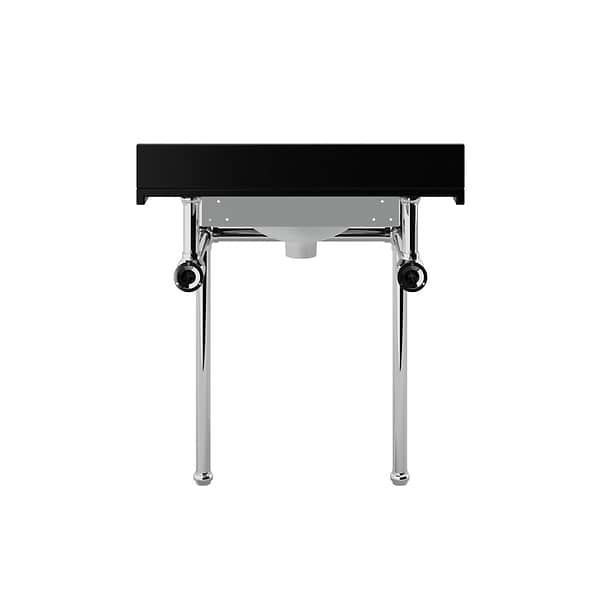 Pierce Polished Chrome 30" Single Console with Oval Sink and Black Granite Top