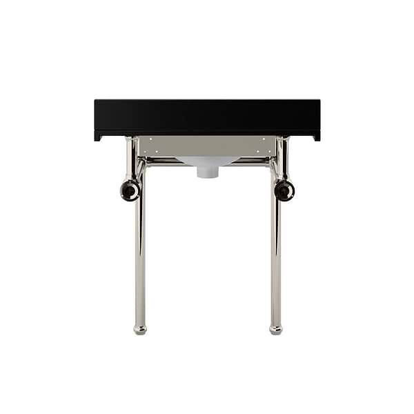 Pierce Polished Nickel 30" Single Console with Oval Sink and Black Granite Top