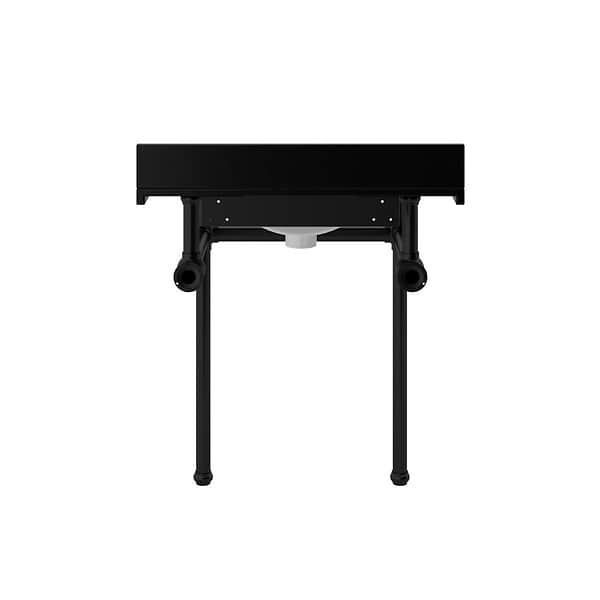 Pierce Matte Black 30" Single Console with Rectangle Sink and Black Granite Top