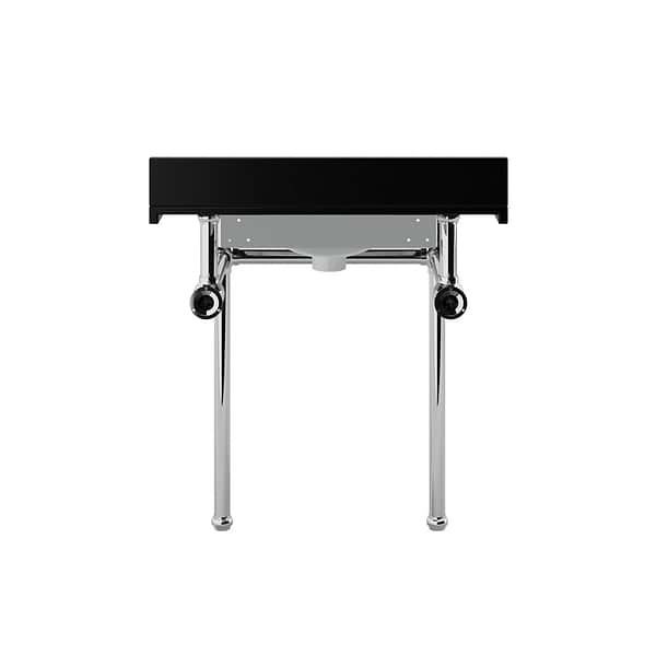 Pierce Polished Chrome 30" Single Console with Rectangle Sink and Black Granite Top