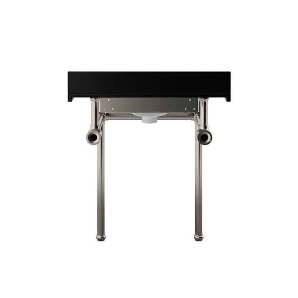 Pierce Brushed Nickel 30" Single Console with Rectangle Sink and Black Granite Top
