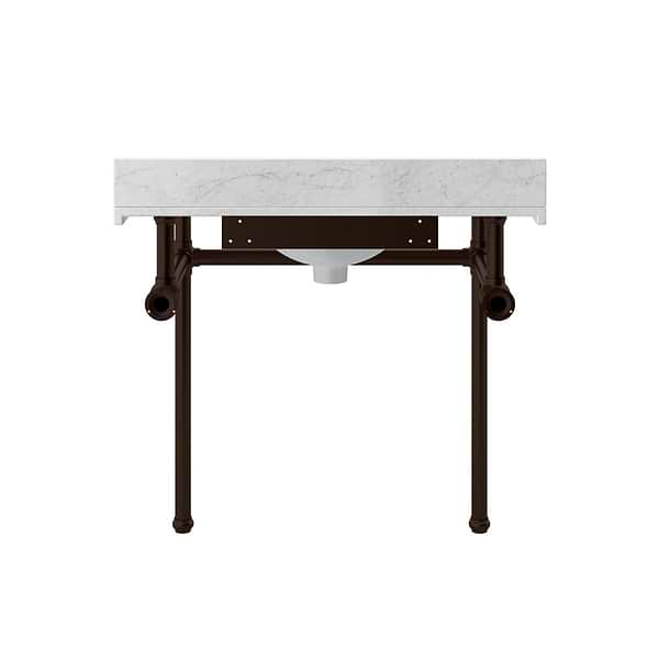 Pierce Oil Rubbed Bronze 36" Single Console with Oval Sink and Carrara Marble Top