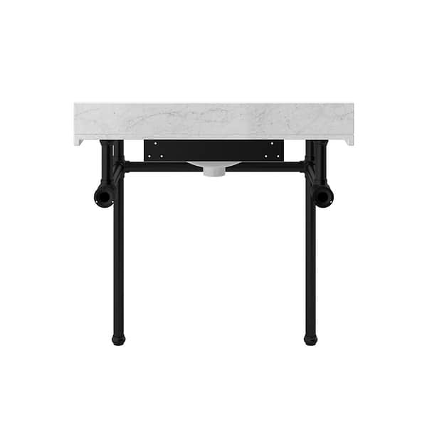 Pierce Matte Black 36" Single Console with Rectangle Sink and Carrara Marble Top