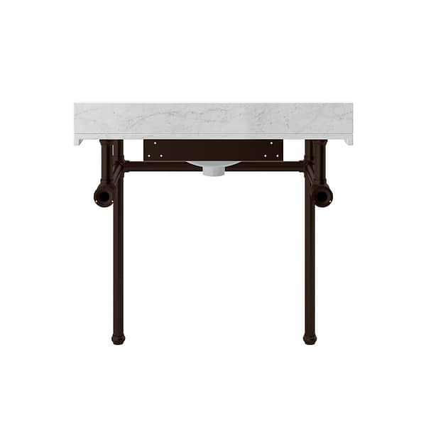 Pierce Oil Rubbed Bronze 36" Single Console with Rectangle Sink and Carrara Marble Top