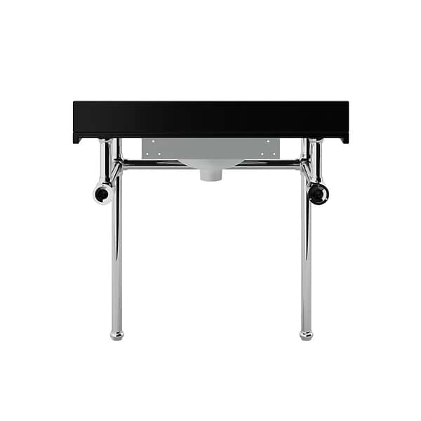Pierce Polished Chrome 36" Single Console with Oval Sink and Black Granite Top