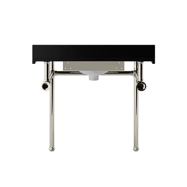 Pierce Polished Nickel 36" Single Console with Oval Sink and Black Granite Top