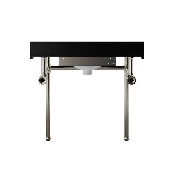 Pierce Brushed Nickel 36" Single Console with Oval Sink and Black Granite Top