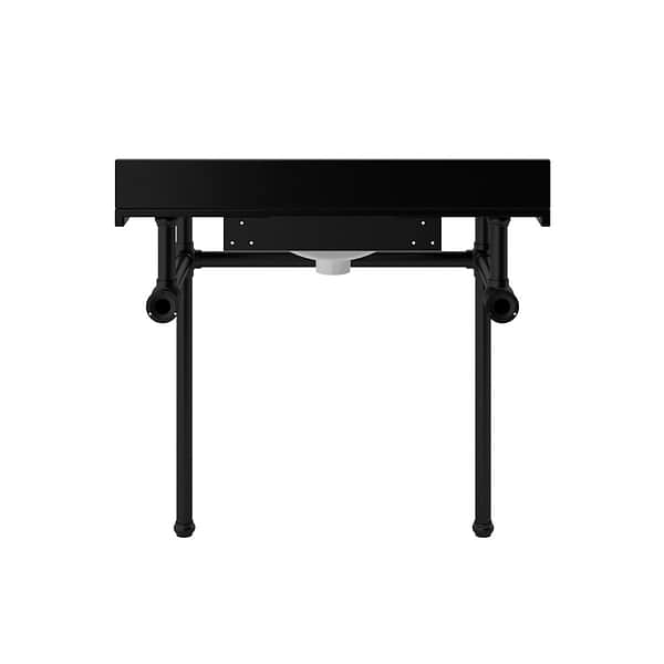 Pierce Matte Black 36" Single Console with Rectangle Sink and Black Granite Top