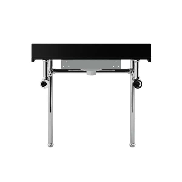 Pierce Polished Chrome 36" Single Console with Rectangle Sink and Black Granite Top