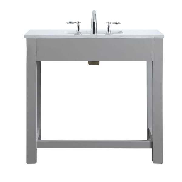 Murray Gray 36" Single Vanity with White Cultured Marble Top