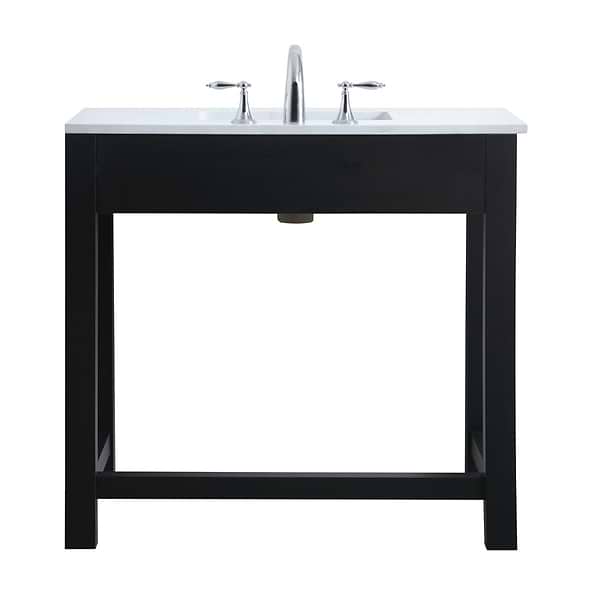 Murray Black 36" Single Vanity with White Cultured Marble Top