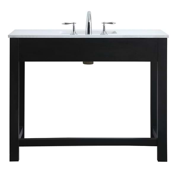 Murray Black 42" Single Vanity with White Cultured Marble Top