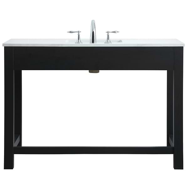 Murray Black 48" Single Vanity with White Cultured Marble Top