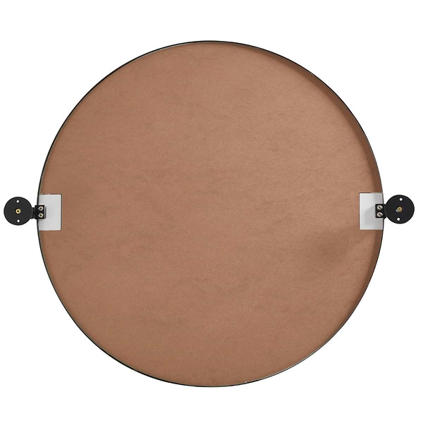 Liora Matte Black 24" Round Tilt Mirror