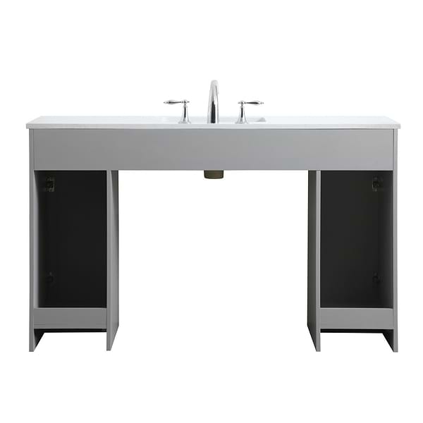 Calvin 54" Gray Single Vanity with Cultured Marble White Top