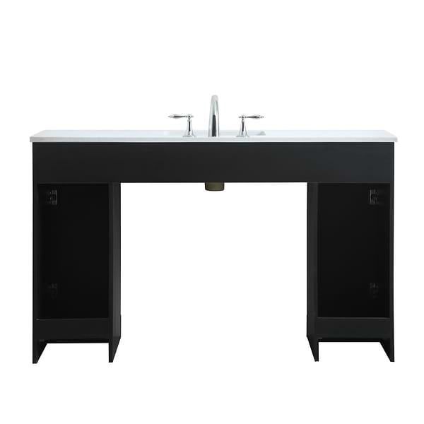 Calvin 54" Black Single Vanity with Cultured Marble White Top