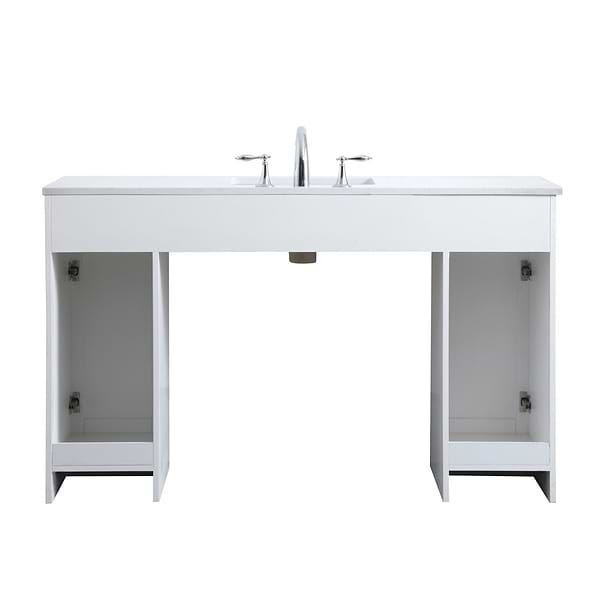 Calvin 54" White Single Vanity with Cultured Marble White Top
