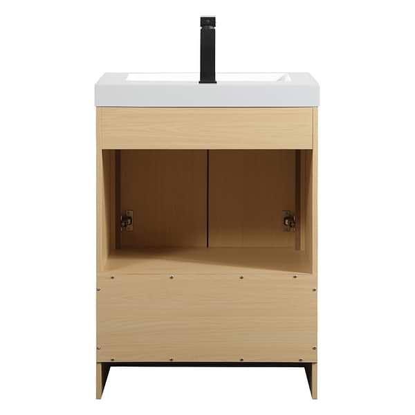 Ember Maple 24" Single Vanity with White Solid Surface Top