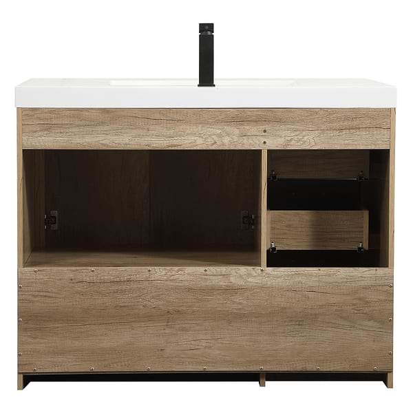 Ember Natural Oak 42" Single Vanity with White Solid Surface Top