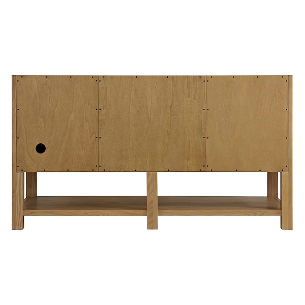 James Martin Vanities Breckenridge Light Natural Oak 60" Double Vanity with White Zeus Quartz Top and Backsplash