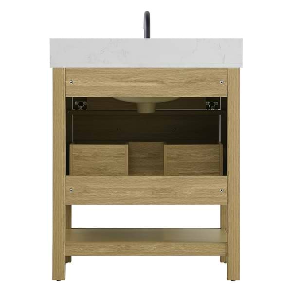Carson Honey Brown 30" Single Vanity with Cultured Marble Top