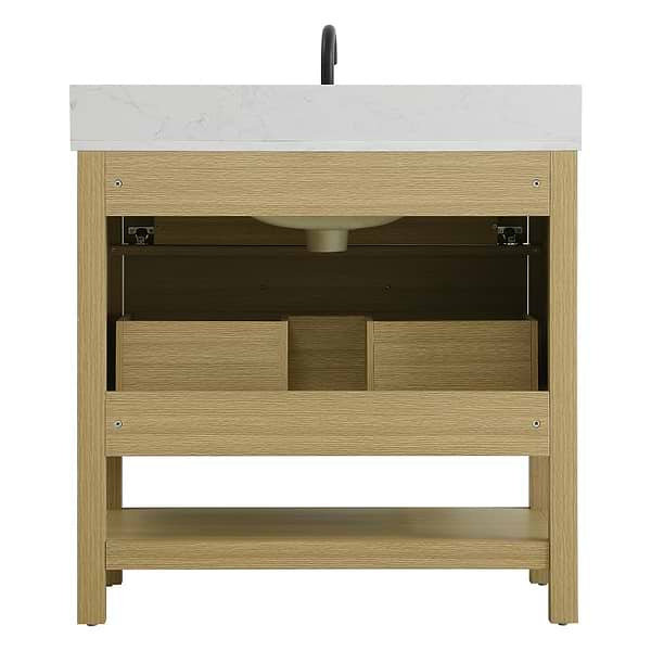 Carson Honey Brown 36" Single Vanity with Cultured Marble Top