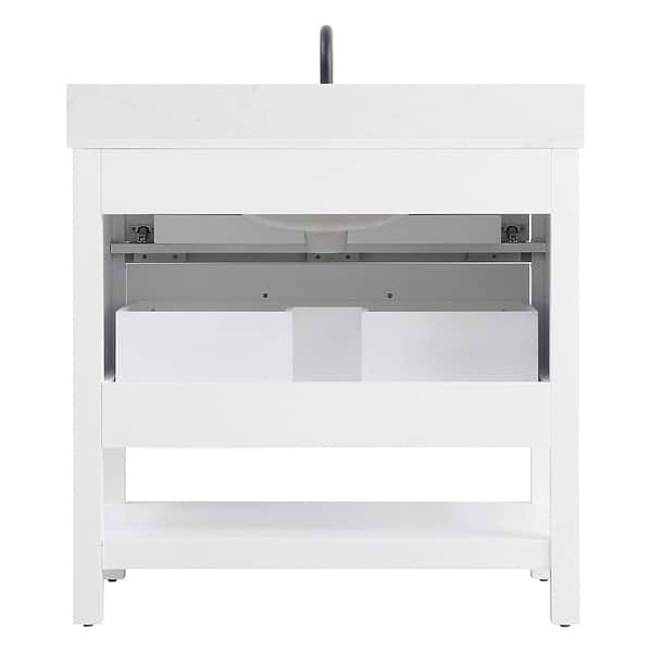 Carson White 36" Single Vanity with Cultured Marble Top