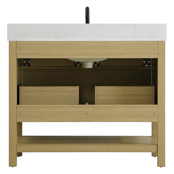 Carson Honey Brown 42" Single Vanity with Cultured Marble Top