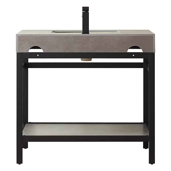 Blaire Matte Black 36" Single Vanity with Gray Sintered Stone Top