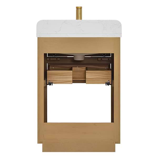 Salma Blonde Oak 24" Single Vanity with White Cultured Marble Top