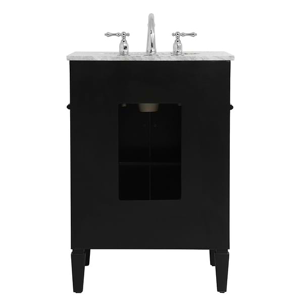 Montair Black 24" Single Vanity With Carrara White Marble Top