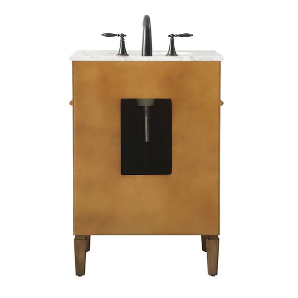 Montair Dark Brown 24" Single Vanity With Carrara White Marble Top