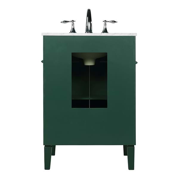 Montair Green 24" Single Vanity With Carrara White Marble Top