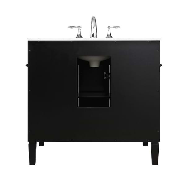 Montair Black 36" Single Vanity With Carrara White Marble Top