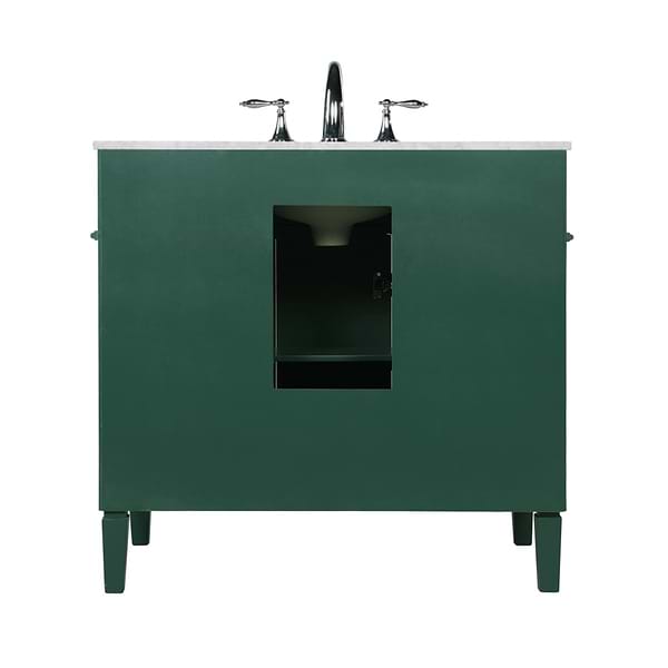 Montair Green 36" Single Vanity With Carrara White Marble Top