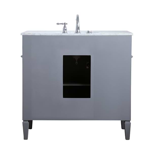 Montair Gray 36" Single Vanity With Carrara White Marble Top