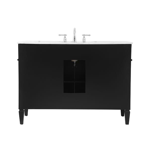 Montair Black 48" Single Vanity With Carrara White Marble Top