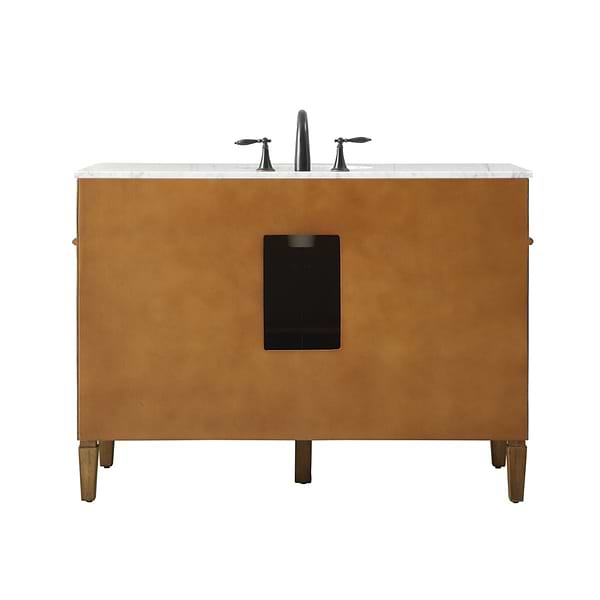 Montair Dark Brown 48" Single Vanity With Carrara White Marble Top