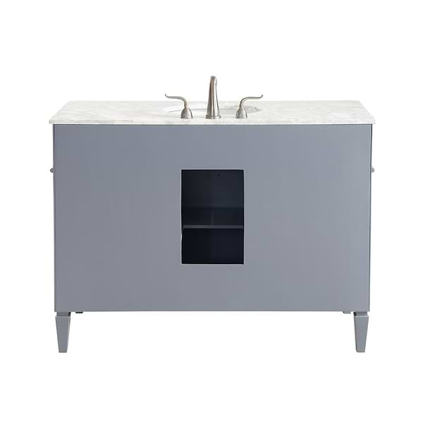 Montair Gray 48" Single Vanity With Carrara White Marble Top
